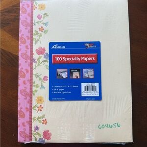 Specialty Papers with Floral Design - Pink and Cream NEW